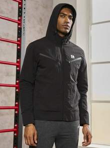 Manfinity Sport Corelite Men Mountain Graphic Zip Up Hooded Sports Jacket