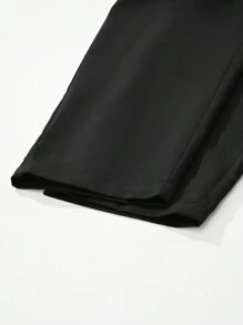 Manfinity AFTRDRK Men Single Breasted Velvet Blazer & Straight Leg Pants - Black - View 6