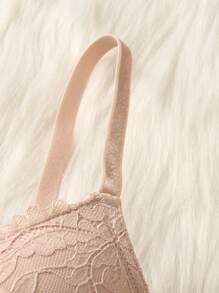 صدرية أنيقة للنساء بلون أحادي مع حمالة سلكية - وردي - مشاهدة 5