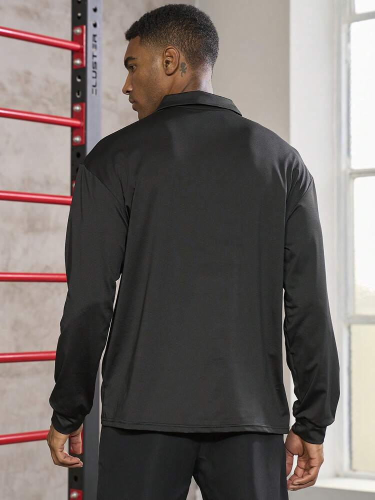 Boyfriend Style Men Slogan Graphic Polo Neck Sports Polo Shirt Workout Tops Golf Shirt