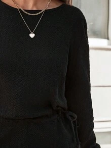 RueChic Blouse Unicolore À Nœud