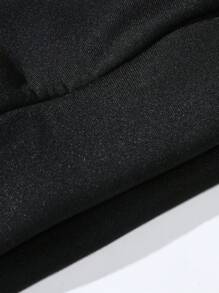 ROMWE MEN Grunge Punk Áo hoodie rút dây họa tiết bộ xương và chữ cho nam dùng trong lễ Halloween, trường học - màu đen - Xem 4