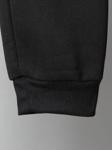 SHEIN Tween Boy Letter Graphic Kangaroo Pocket Hoodie & Sweatpants - Multicolor - View 6