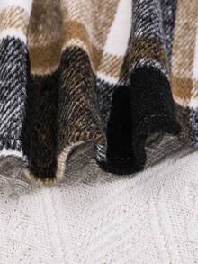 SHEIN Váy dây đeo kẻ sọc thời trang dành cho các cô gái tuổi teen Tween, mùa Thu Đông - Nhiều màu - Xem 5