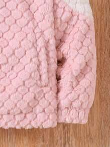 SHEIN Tween Girl Two Tone Teddy Jacket & Bag - Multicolor - View 6