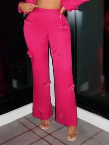 SHEIN SXY High Waist Bow Front Flare Leg Suit Pants