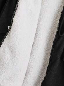 SHEIN EZwear Manteau parka à capuche avec taille à cordon et garniture en fourrure, pour l'hiver