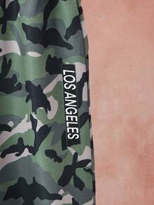 Tween Boy Camo and Letter Graphic Hoodie & Pants - White - View 4