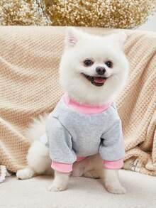 XYZ Studio Áo nỉ in hình thú cưng dễ thương Artist Retro Street 1 chiếc màu xám và hồng không có mũ - Nhiều màu - Xem 6