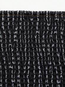 Denimoi Seam Detail Denim Tube Crop Top - Black - View 9