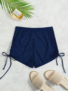 Shorts cover up con cordón lateral - Azul Marino - Ver 4