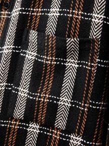 Manfinity Homme Men Plaid Print Pocket Patched Overcoat