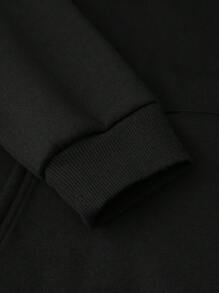 Manfinity LEGND 男士天使和文字印花連帽衫 - 黑色 - 查看 5