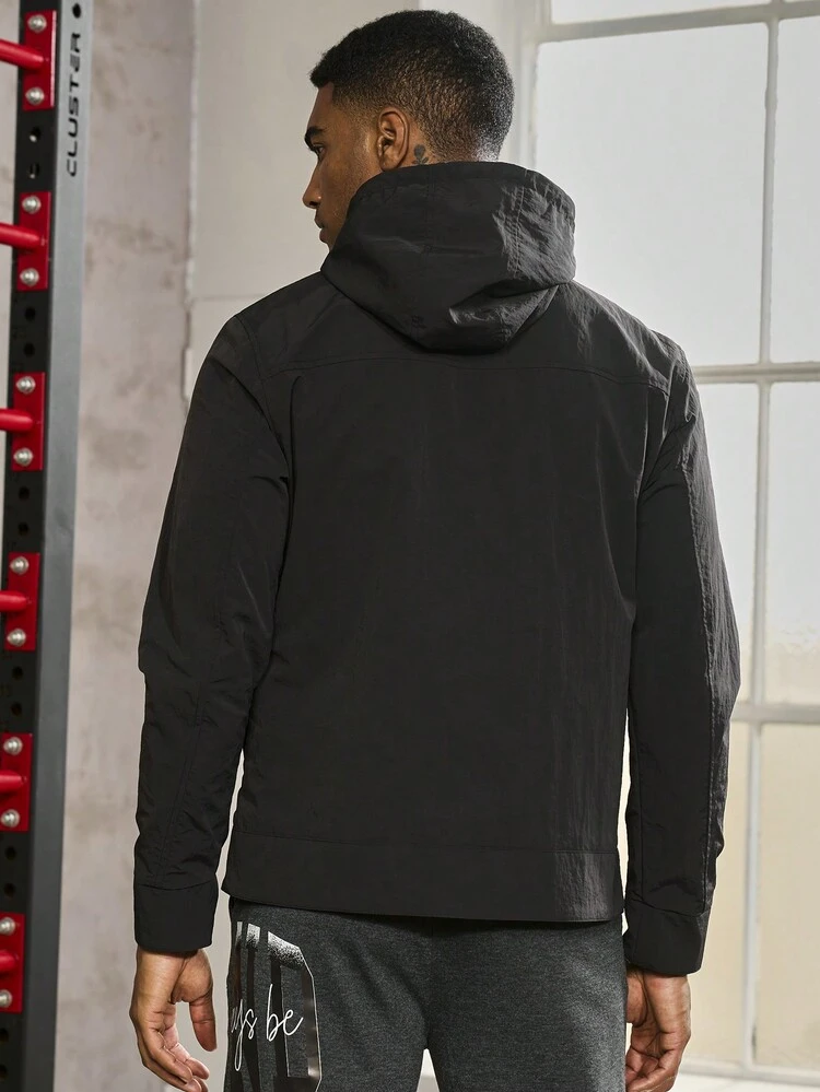 Men Mountain Graphic Zip Up Hooded Sports Jacket