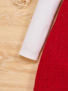 SHEIN 女大童紐扣細節T恤和裙子 - 彩色 - 查看 3