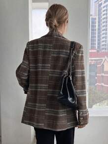 DAZY 格紋印花西裝領西裝外套 - 彩色 - 查看 2
