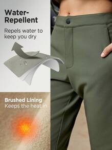 In My Nature Graphic Zip Pocket Pants Hiking Women Clothes - Army Green - View 3