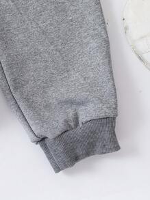Tween Boy Letter Patched Thermal Lined Sleep Pants