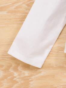 SHEIN Baby Girl Figure Graphic Ruffle Trim Keyhole Back Peplum Top - White - View 5