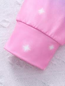 SHEIN Young Girl Unicorn & Letter Graphic Ombre Sweatshirt - Multicolor - View 6