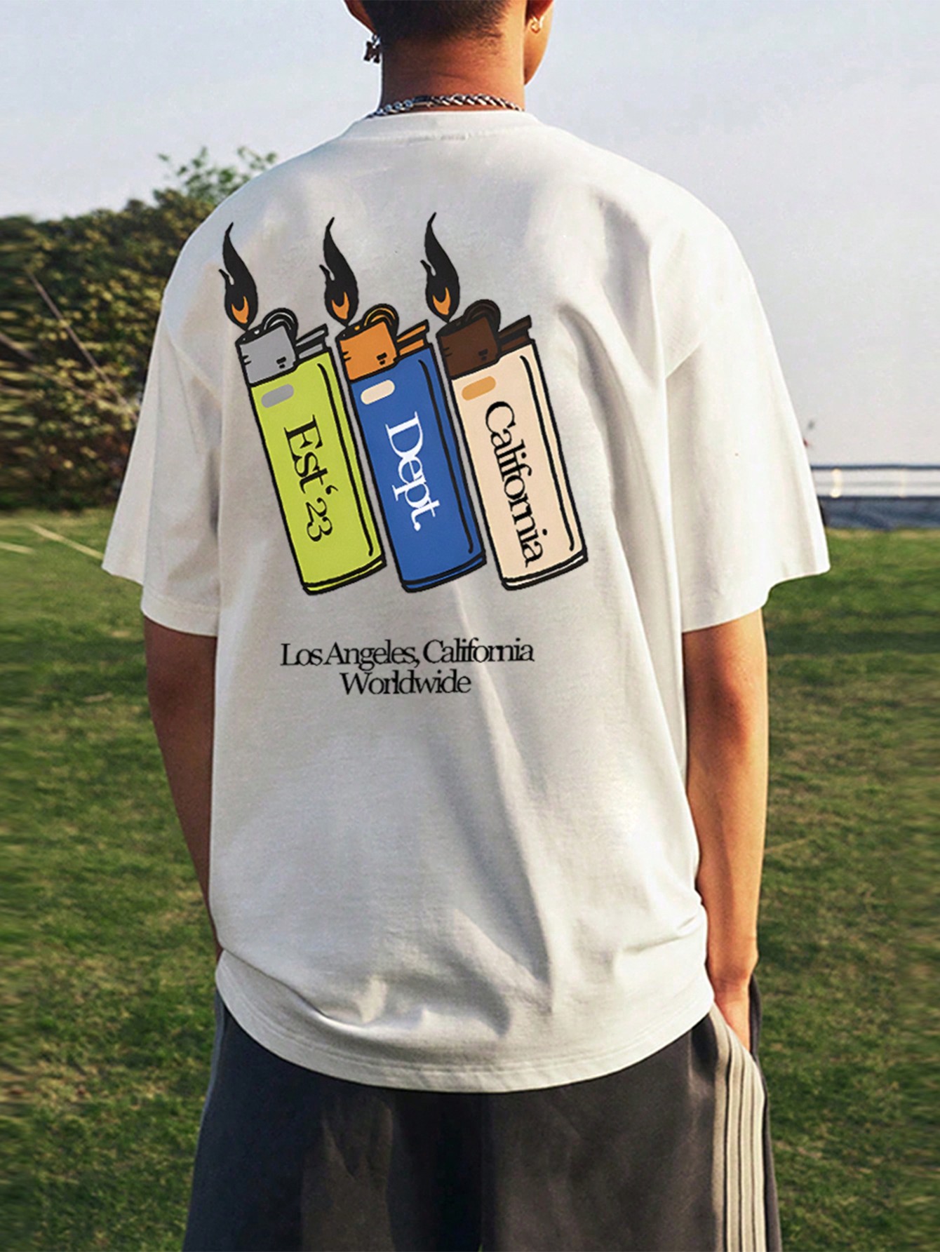 Men Slogan Graphic Drop Shoulder Tee