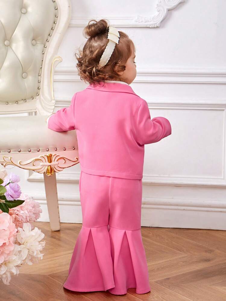 Baby Girl Double Breasted Blazer & Flare Leg Pants