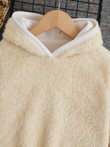 少女卡通字母图案落肩保暖卫衣 - 白色 - 查看 7