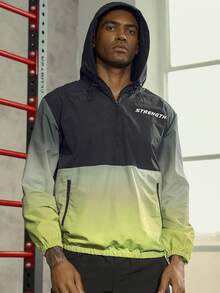 Nam Đồ họa Chữ cái Bóng Dây rút áo có mũ Windbreaker Jacket - Nhiều màu - Xem 7