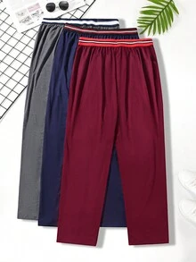 Nam 3pcs Sọc tương phản Ruy băng Quần thể thao - Nhiều màu - Xem 2