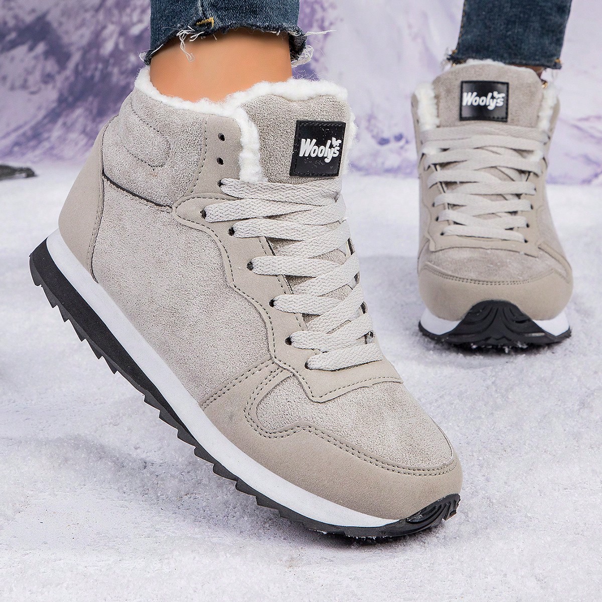 Botas de nieve con forro térmico para mujer, invierno 2025, resistentes al desgaste, antideslizantes, aptas para actividades al aire libre, unisex, b