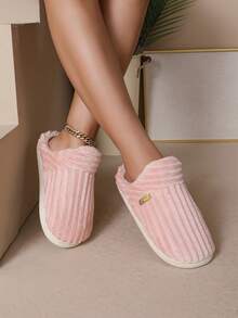 時尚條紋圖案濃烈香調家居拖鞋 - 粉色 - 查看 6