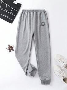Tween Boy Letter Patched Thermal Lined Sleep Pants