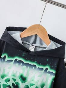 SHEIN 女小童反光愛心圖案連帽衫和運動褲 - 彩色 - 查看 3