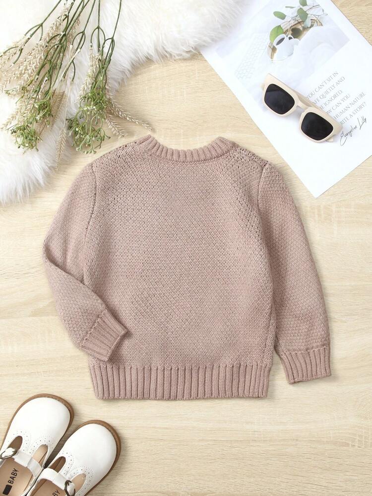 Baby Boy Cartoon Pattern Pocket Patched Sweater