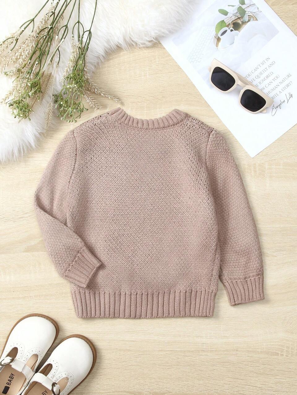 Baby Boy Cartoon Pattern Pocket Patched Sweater