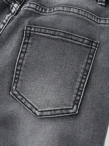 Tween Boy Ripped Washed Jeans - Grey - View 7