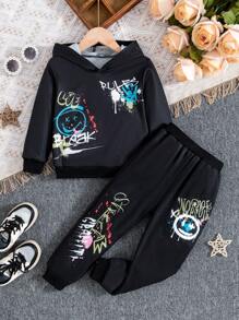 SHEIN 年輕女孩們套裝 - 黑色 - 查看 1