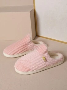 時尚條紋圖案濃烈香調家居拖鞋 - 粉色 - 查看 5