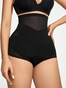SHEIN Shape High Waisted Mesh Insert Shapewear Panty