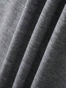 SHEIN Unity 大碼豹紋&字母圖案T恤 - 灰色 - 查看 3