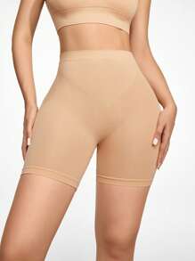 SHAPORA Shorts de fajas de talle alto - Beis - Ver 3