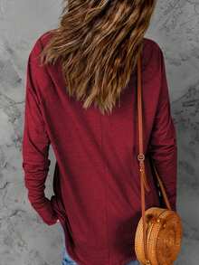 Christmas Print Raglan Sleeve Tee - Multicolor - View 2