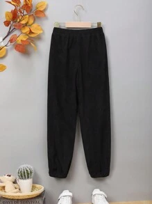 SHEIN Tween Boy Slant Pocket Pants - Black - View 4