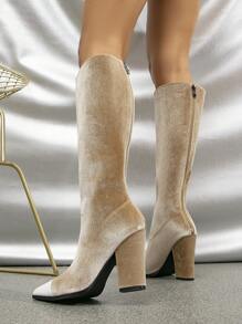 Của phụ nữ Giày ống cao đầu gối - Màu be - Xem 3