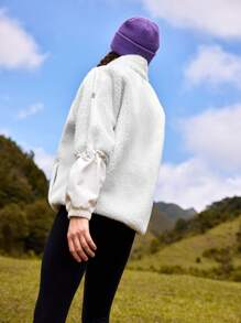 In My Nature Sudadera medio cierre exterior forro polar - Blanco - Ver 2