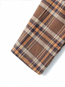 Manfinity Men Plaid Print Single Breasted Blazer - Coffee Brown - View 7