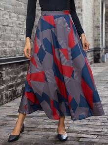 EMERY ROSE 條紋和幾何圖案半身裙 - 彩色 - 查看 3