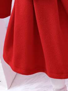 女嬰素色夾克&前蝴蝶結褶皺細節洋裝