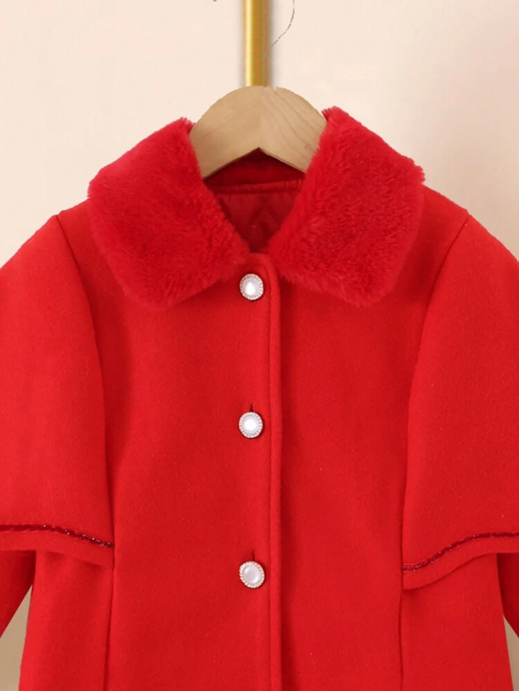Young Girl Borg Collar Overcoat