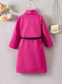 SHEIN Young Girl Shawl Collar Overcoat